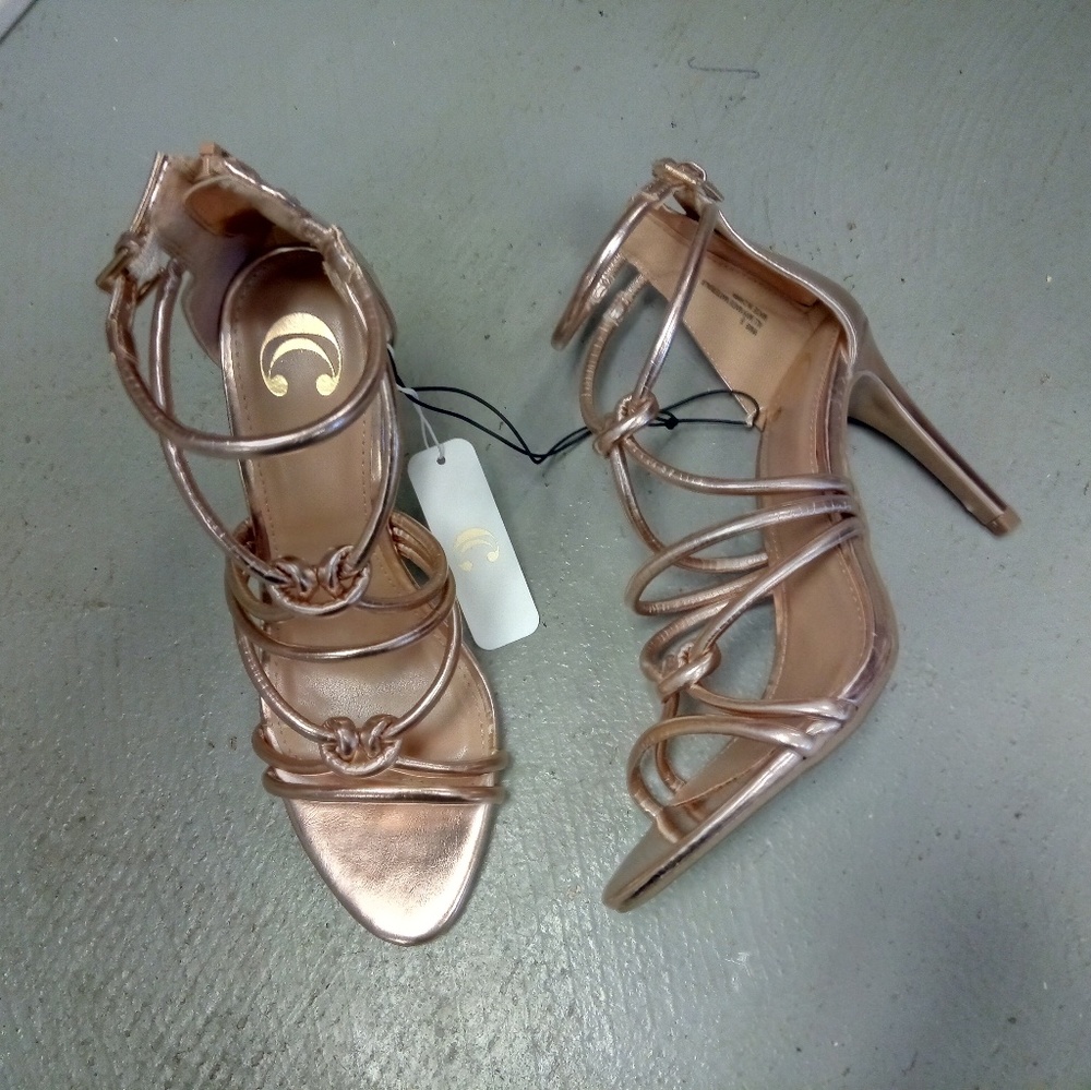 Rose Gold Gladiator Style Heels